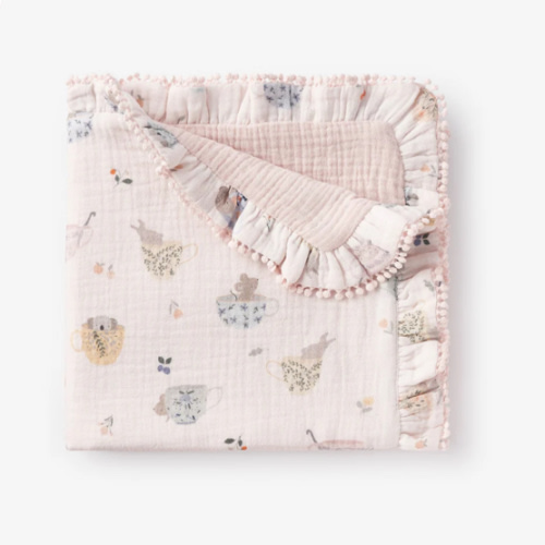 Tea Party Organic Muslin Security Blanket
