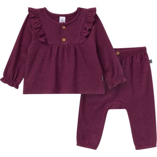 Modern Moments by Gerber Baby Girls' 2-Piece Ruffle Top and Pant Set, Purple Heather, 0-3 Months