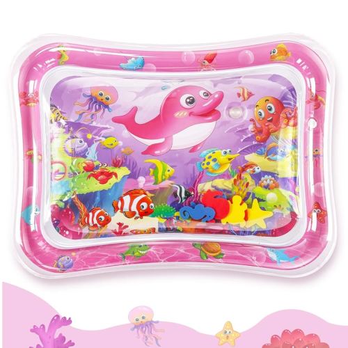 Hitituto Inflatable Tummy Time Mat Premium Baby Water Mat for Infants Toddlers is Neutral Funny Play Activity Center for Stimulation Growth Sensory Development as Baby Girl Boy Toys 3 to 24 Months