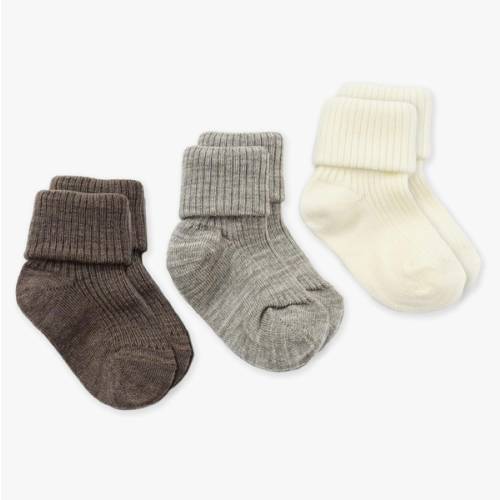 Woolino Wool Baby Socks, Washable Merino Wool Infant Toddler Kids Socks, Newborn to 8 Years (Pack of 3)