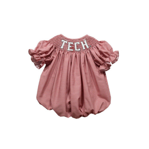 TTU Smocked Bubble Onesie - Barefoot Campus Outfitter