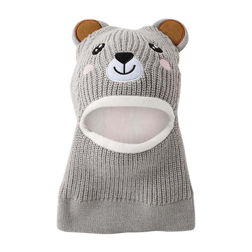 SGFCWSX Boys Girls Winter Knit Hat Kids Windproof Fleece Lined Soft Critter Caps Gray Free Size
