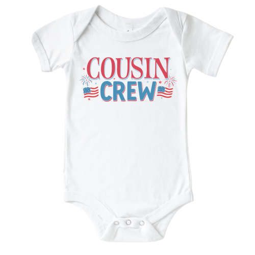 Cousin Crew Fireworks Graphic Bodysuit | White