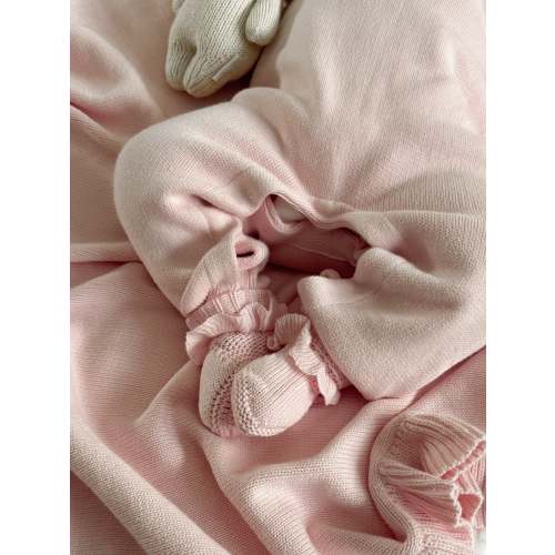 Classic Ruffle Booties - Powder Pink