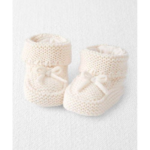 Baby Organic Cotton Crochet Booties in Cream - Little Planet | Carter's