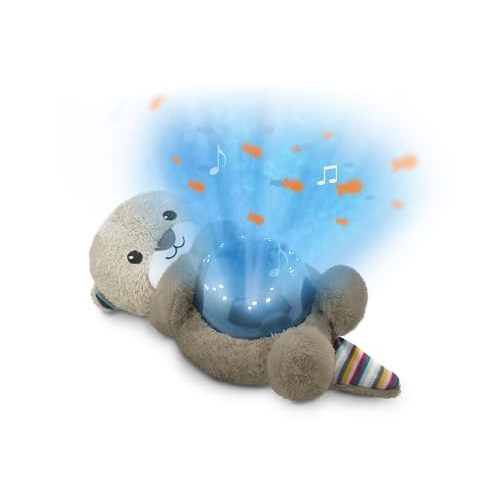 Zazu Kids Otto The Otter LED Night Light Projector - Ocean Theme with Moving Fishes, Waves and Soothing Melodies, Battery-Operated Portable Baby Soother, 3 Steps Sleep Program, 5 Sounds, Cry Sensor