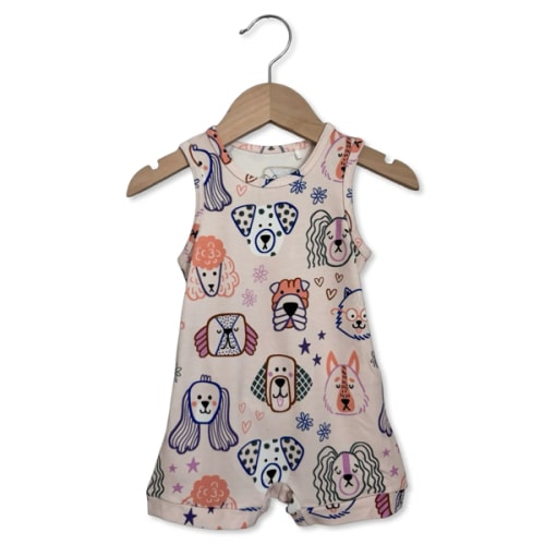 Puppy Parade Luxe Edition | Cotton Bamboo Blend Sleeveless Shorty Romper