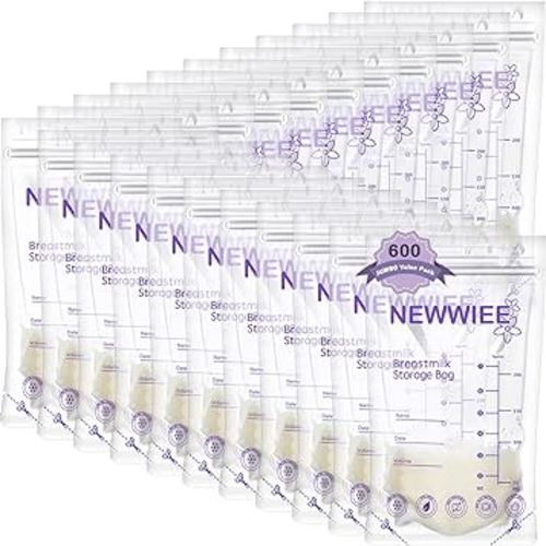 600 Count Breastmilk Storage Bags 7oz Breast Milk Bags for Breastfeeding Self Standing Breastmilk Storing No Leak Double Seal Freezer Storage for Refrigeration and Freezing(Purple)