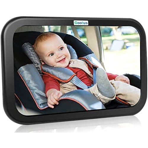 Gootus Baby Car Mirror - Car Seat Mirror for Rear Facing Infant with Extra Wide Clear View, Shatterproof, to Drive Safe and Monitor Your Child Easily, Crash Tested & Safety Certified