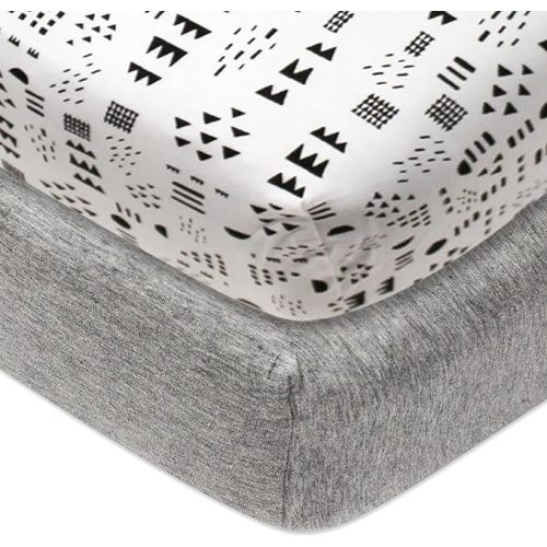 HonestBaby unisex-baby Classics Fitted Crib Sheets Set Standard Mattress, 100% Organic Cotton Baby Boys, Girls, Neutral, 1 Pack - Bright White, One Size