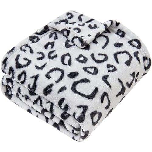 Yurhap Leopard Print Baby Blanket Fleece Baby Blankets for Boys, Ultra Soft Cozy Fluffy Infant Toddler Newborn Receiving Gifts for Crib Stroller, 30x40 Inch, Grey
