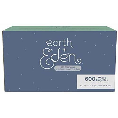 Earth + Eden Ultra Premium 99% Water Wipes (600 Count)