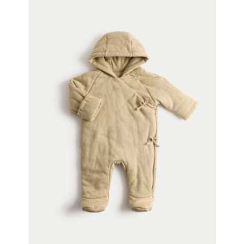 Cotton Rich Hooded Wrap Pramsuit (0-12 Mths)