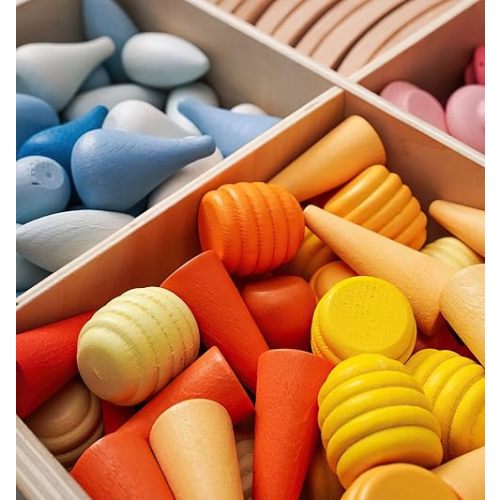 MIKNEKE 81 Wooden Loose Parts