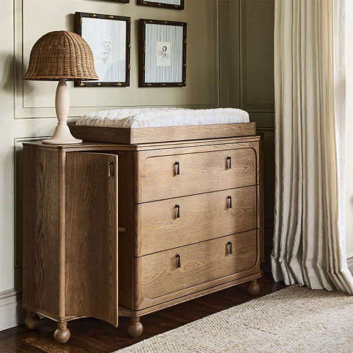 Thurloe 58" Oak Wood Kids 3-Drawer Dresser by Jake Arnold