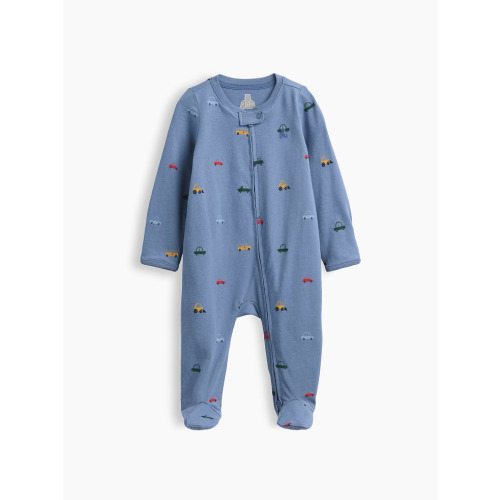 Baby Organic Cotton Print Footed One-Piece