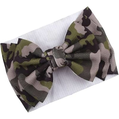 BBTDIN Baby Girls Camo Turban Headband Baby Camouflage Bowknot Baby Camo Hair Bow Headwear BBG81 (A2-Turban)