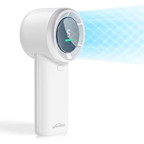 Portable Mini Fan: High Speed Cooling Fan, 10 Hours Battery Life, USB Rechargeable, Small Essentials for Women, Beach Travel, Vacation (White)