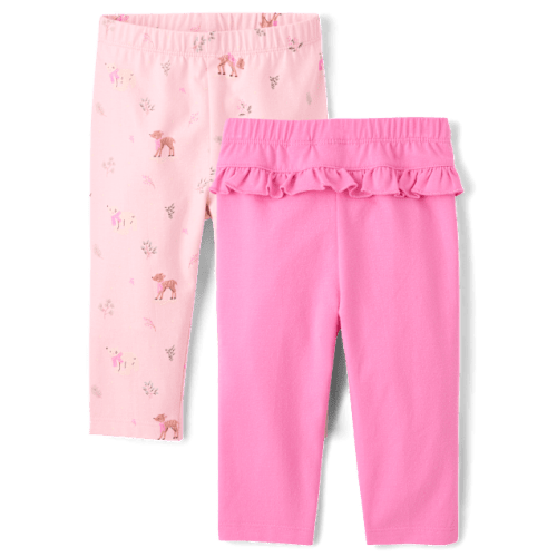 Baby Girls Winter Ruffle Leggings 2-Pack - Pink