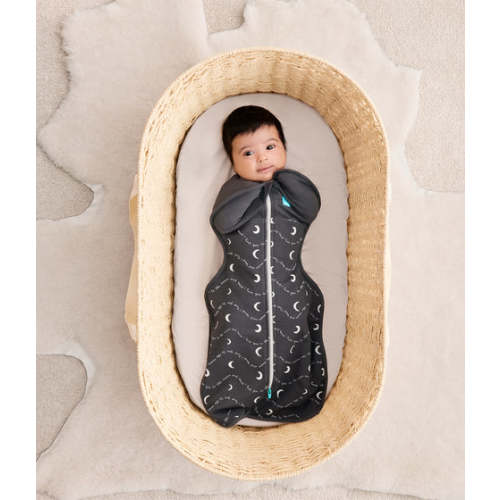 Swaddle Up™ 1.5 TOG Cotton Charcoal Moon and Back
