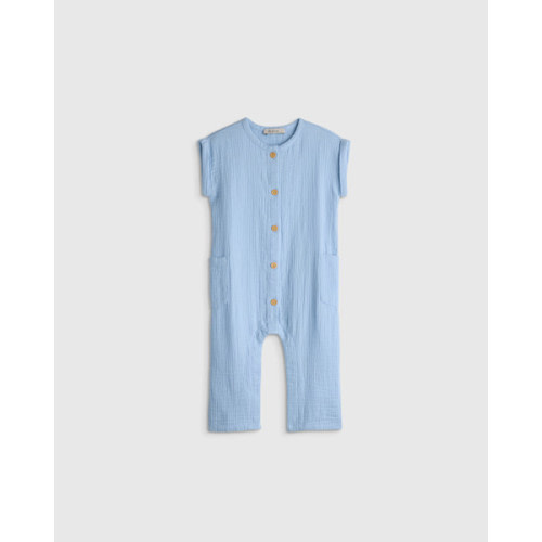 100% Organic Cotton Gauze Romper in Ocean Breeze