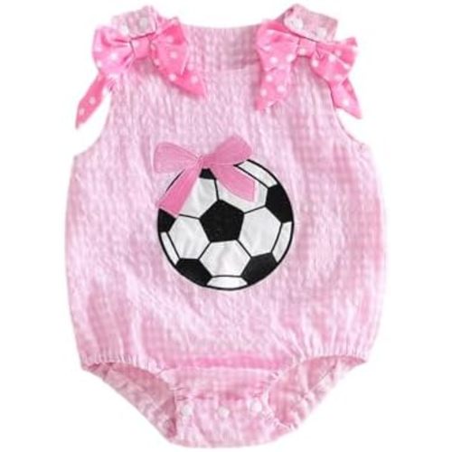 Newborn Baby Girl Summer Outfit Sleeveless Bubble Romper Gingham Bodysuit