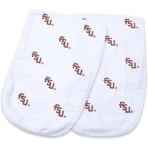 Three Little Anchors Florida State University Burp Cloths 2-Pack – Ultra-Soft Muslin Cotton, Large & Absorbent, Officially Licensed FSU Baby Gear, Perfect Newborn Gift for Seminoles Fans