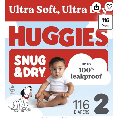 Huggies Snug & Dry Diapers Size 2, 116 Count