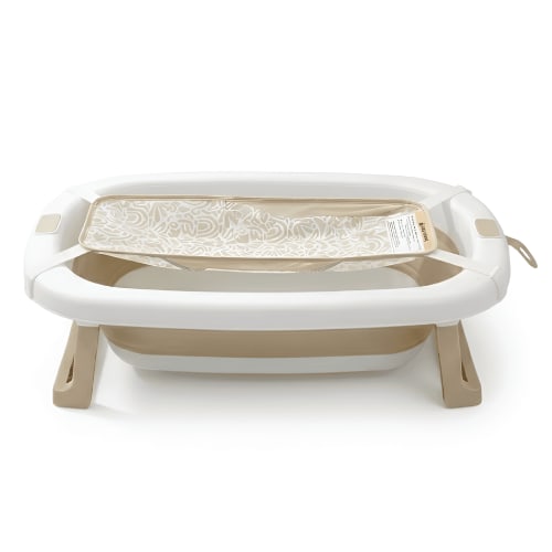 Lulyboo Collapsible Baby Bathtub with Sling - Clay