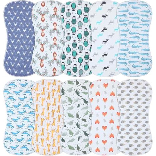 10-Pack Burp Cloths for Baby Boys and Girls - Organic Baby Burp Cloth,Baby Washcloths, Burp Rags, Large Neutral Burp Clothes for Newborn