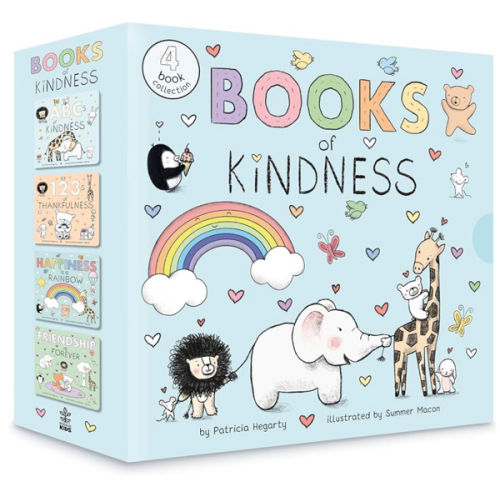 Books of Kindness: ABCs of Kindness; 123s of Thankfulness; Happiness Is a Rainbow; Friendship is Forever