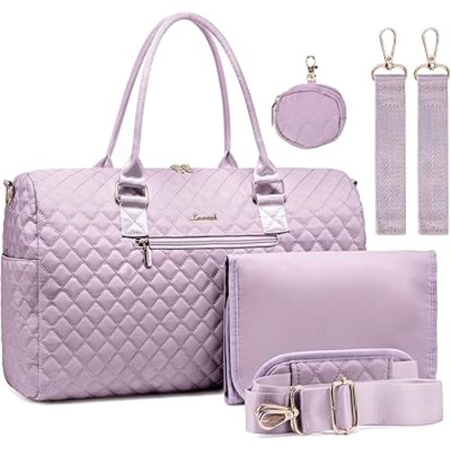 LOVEVOOK Diaper Bag Tote with Pacifier Case and Changing Pad, Large Capacity Mommy Bag for Hospital and Weekender Travel, Functional Baby Bag Newborn Baby Essential
