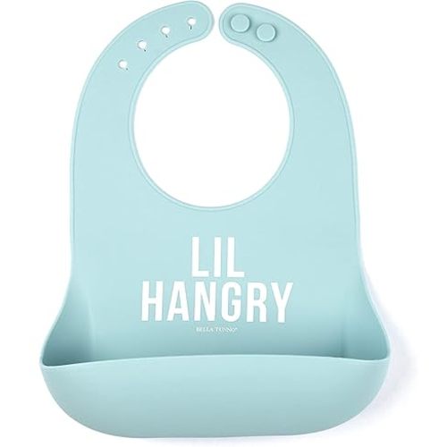 Bella Tunno Wonder Bib - Adjustable Silicone Baby Bibs for Girls & Boys, Durable and Waterproof BPA Free Silicone, Lil Hangry,One Size,WB224