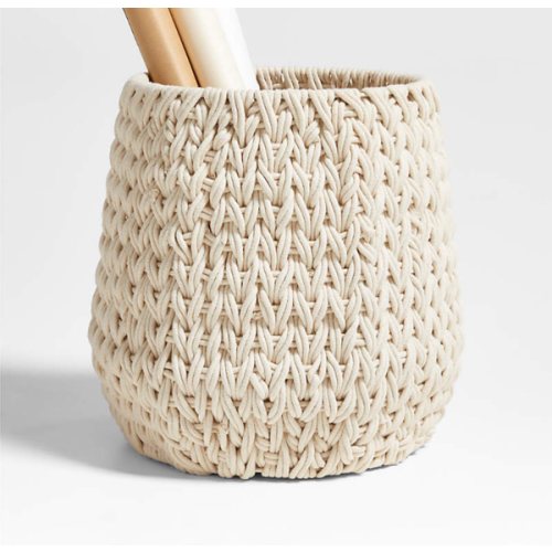 Rulon White Medium Blanket Basket