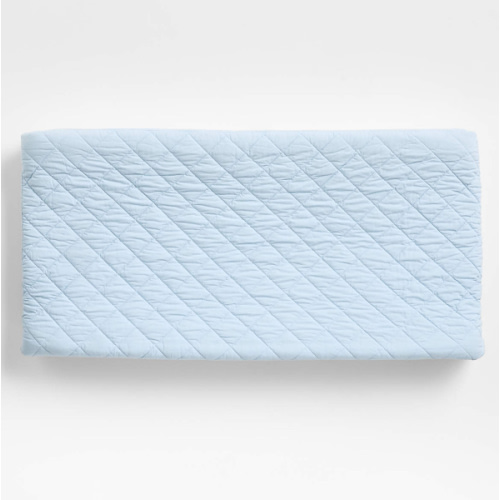Cozy Cloud Sky Blue Washed Organic Cotton Baby Changing Pad Cover
