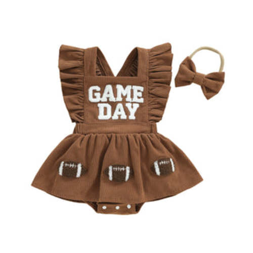 GAME DAY Corduroy Romper Dress - Hazel & Bo