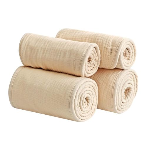 4 pc Covers for Crib Rail,100% Cotton Cover for Teething, Soft Breathable Mesh Lining, Machine Washable -Light Khaki