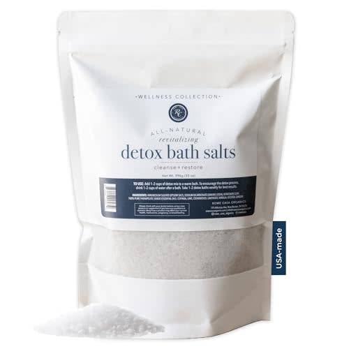 Rowe Casa Organics Magnesium and Bentonite Clay Bath Salts, Natural, 35 Oz | Health boosting magnesium and bentonite clay bath soak for body cleanse, restore, and relaxation