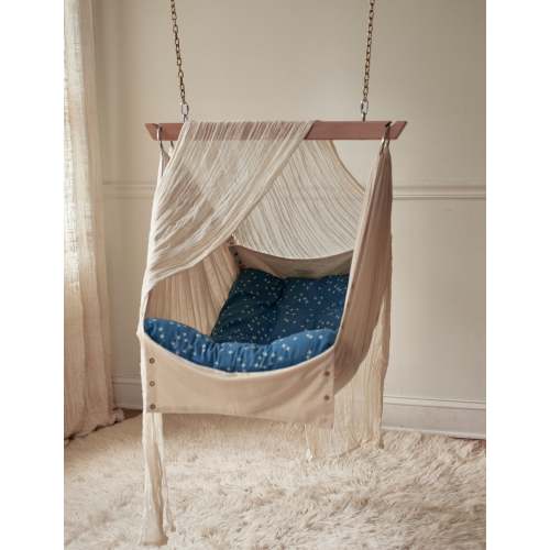 Adjustable Baby Swing, Natural, Organic, Toddler, Baby Hammock, Hammock Chair, Sensory Swing, Organic Cotton Teal Sheet Included