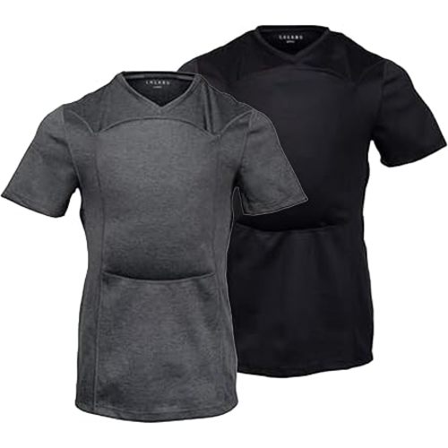 Lalabu The Dad Shirt 2-Pack | Black & Grey - X-Large | Hands-Free Baby Carrier for Dad with Kangaroo Pouch | Engineered for Bonding, Safety, & Comfort for Newborns Up to 15 Lbs. | CPSC Approved