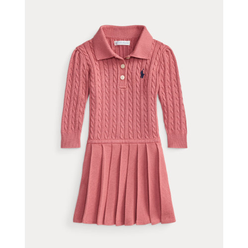 Mini-Cable Polo Sweater Dress