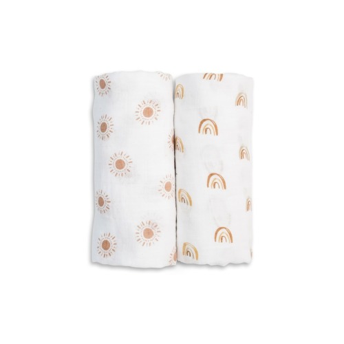 Lulujo Cotton Swaddles Rainbow Suns