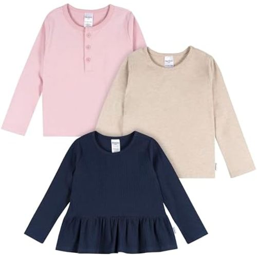 Gerber Baby-Girls 3-Pack Long Sleeve Shirts
