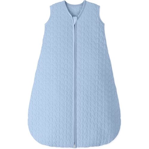 Unnivoll Baby Sleep Sack 0-6 Months 1.0 Tog Baby Wearable Blanket Cotton Sleeping Sack Quilted Baby Sleep Bag with 2-Way Zipper for Infant Newborn Blue