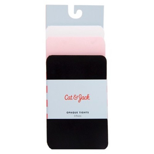 Baby Girls' 3pk Solid Opaque Tights Cat & Jack™ - Black/White/Pink