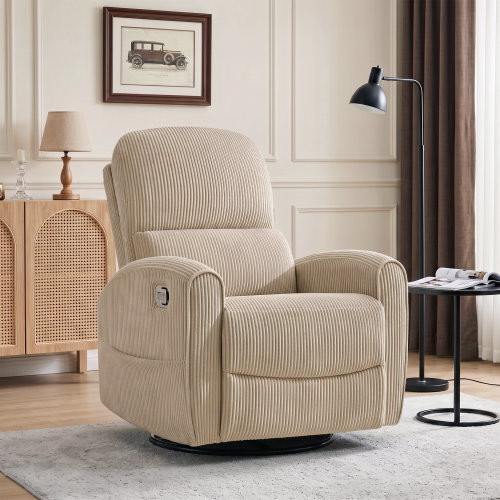 Ebern Designs Overd Nursery Chair, 26" Extra Wide Swivel Rocker Recliner With Adjustable Headrest | Wayfair