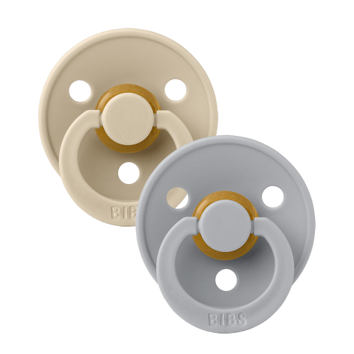 BIBS Colour 2 Pack Round Latex Pacifier - Vanilla/Cloud – Bibsworld store US