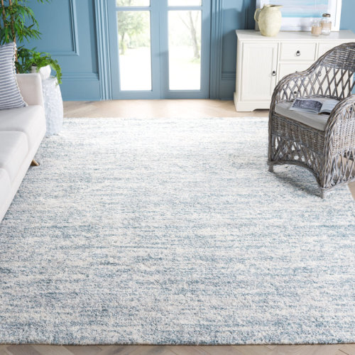 Beachcrest Home™ Jeremias Berber Shag 563 Area Rug In Ivory / Light Aqua & Reviews | Wayfair