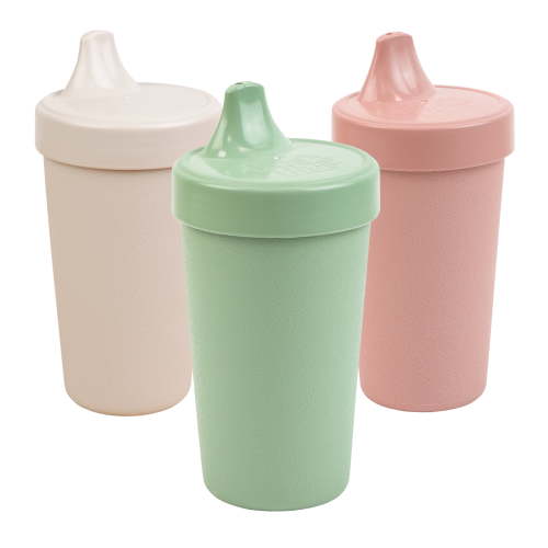 Re-Play Sippy Cups for Toddlers - 10 Oz. Reusable Spill Proof Cups for Kids, Dishwasher/Microwave Safe - Made in the USA - Set of 3 - Desert Sands