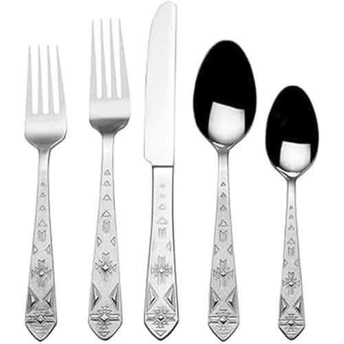 Towle Everyday Pueblo 20-Piece Stainless Steel Flatware Set, Service for 4